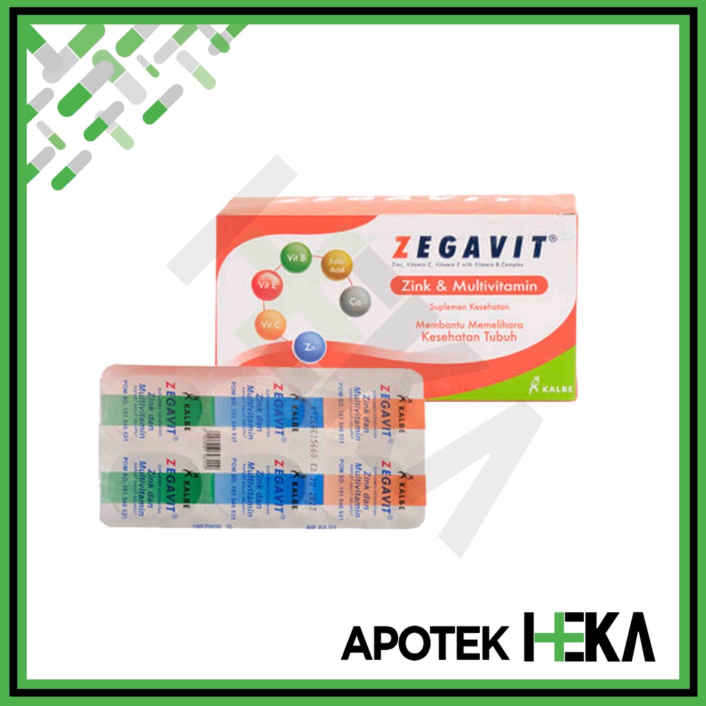 Zegavit Suplemen Multivitamin dan Zinc Box 10x6 Kaplet (SEMARANG)