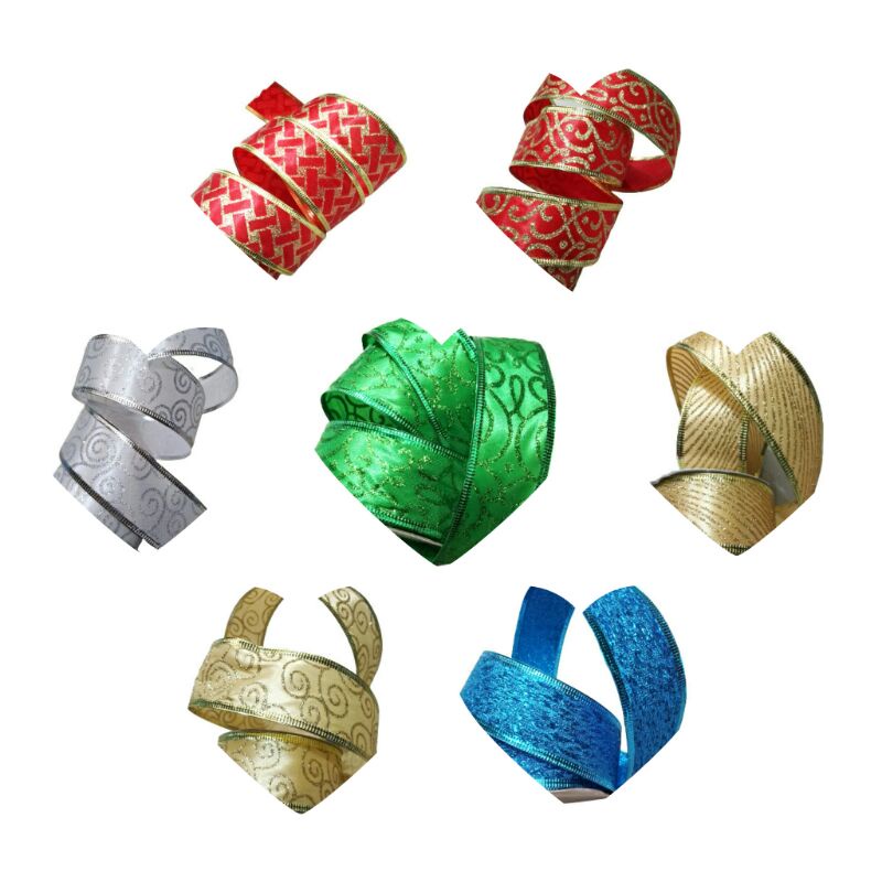 

Pita Satin Gliter List Kawat 1½ inc 36mm 10yards