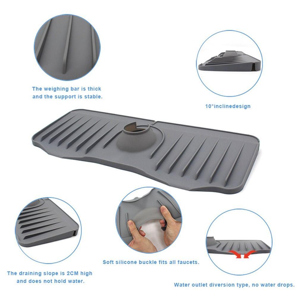 Lanfy Faucet Mat Silicone 1Pcs Untuk Sink Pad Guard Pelindung Meja Kamar Mandi Splash Catcher