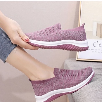 Wanita Sepatu Flat Shoes Wanita - Women Shoes Sepatu Nyaman Sol Lembut Wanita Bernapas Sepatu Kasual Paruh Baya Dan Lansia