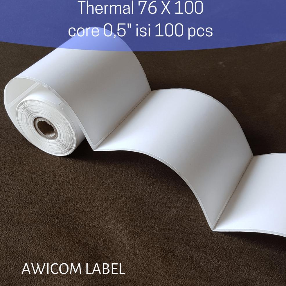 

[KODE PRODUK ECAB07249] Label Thermal 76x100 mm 76 x 100 core 0,5" 1/2 inch - 80x100 80mm 80 x 100