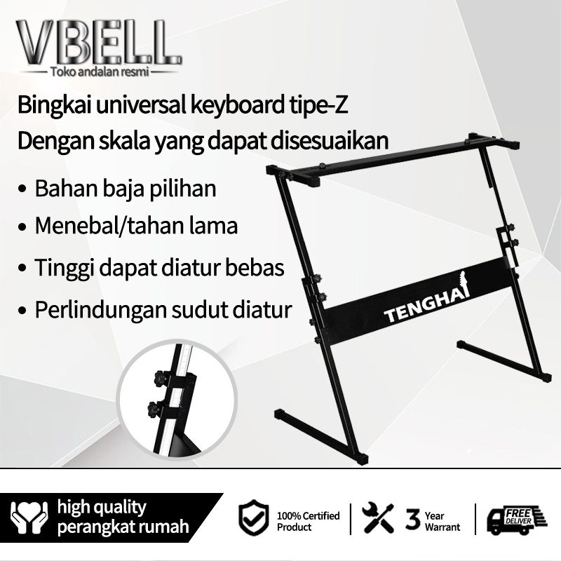 VBELL- rak universal untuk organ elektronik, rak berbentuk Z, Bingkai organ elektronik yang tebal