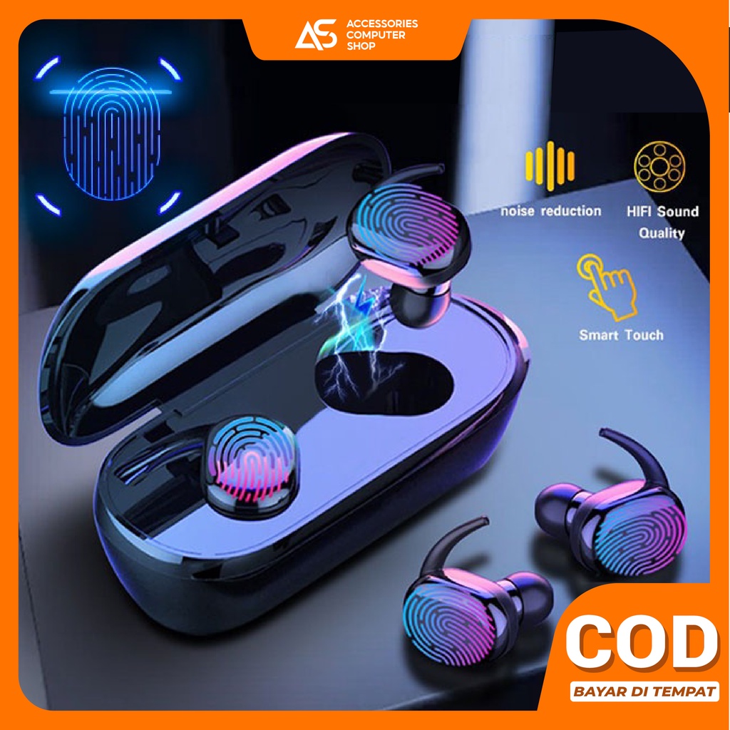 (COD) Y30 TWS Bluetooth Headset Bluetooth TWS Dengan Mikrofon 5.0 Earphone Bluetooth TWS HiFi Stereo Waterproof Earbuds Wireless Earphone Headset with Mic Headphone AH045 - ACS