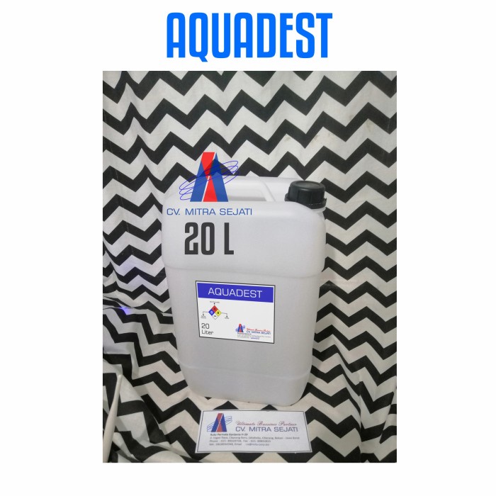 Lab Aquadest Aquades 20 Liter / Distilled Water / H2O / Air Murni