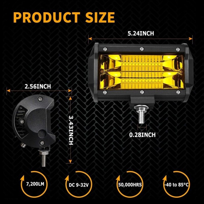 lampu 24 led Tembak sorot offroad 72watt 72w cree Bar Outdoor Mobil