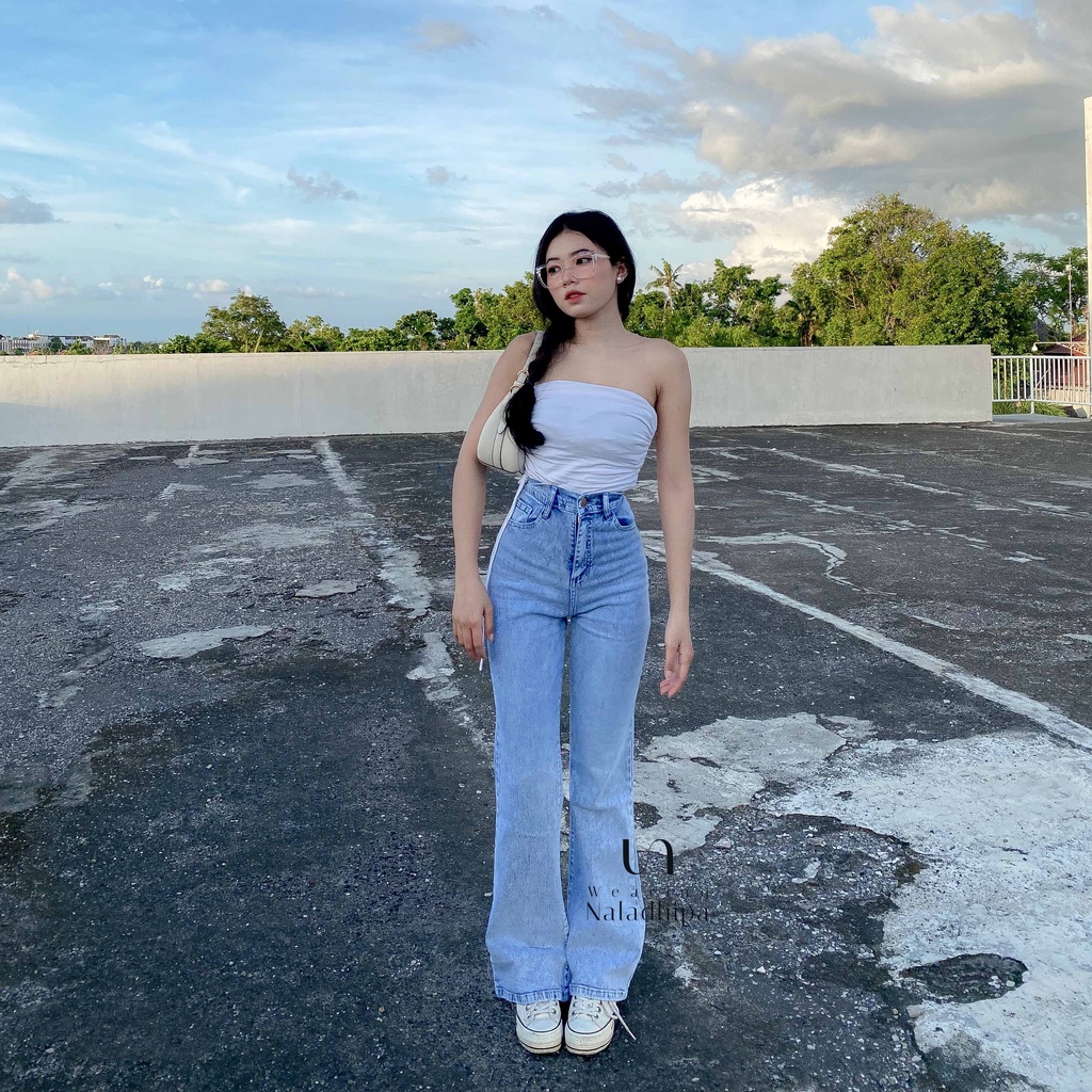 Kezia Cutbray Pants Snowblue - Highwaist Jeans Cutbray