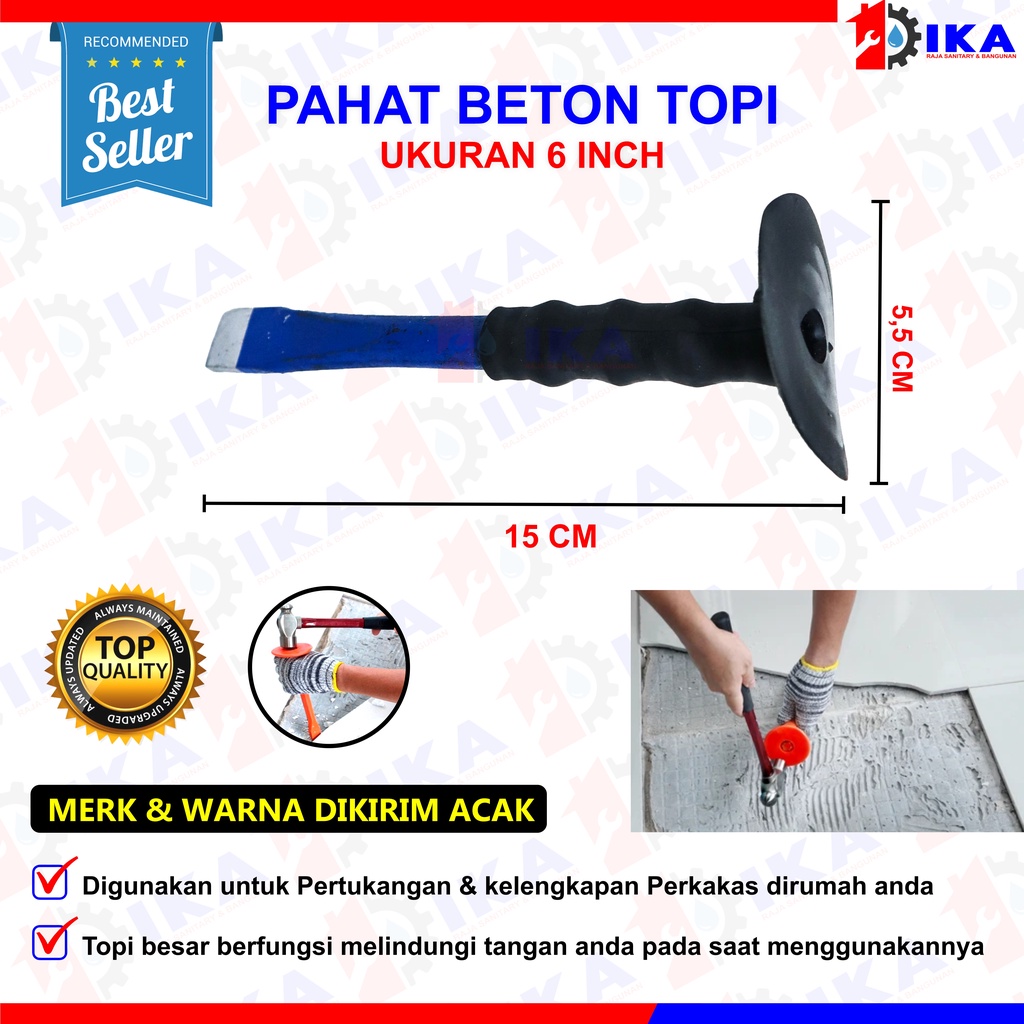 Pahat topi 6&quot; 8&quot; 10&quot; 12&quot; plat gagang karet kualitas bagus / betel pahat alat kuat