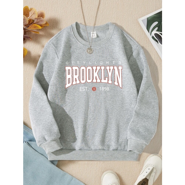 BROOKLYN est 1898 Sweatshirt Basic II Sweater Crewneck Print DTF II Sz M - XL Anak &amp; Dewasa ( Pria &amp; Wanita )