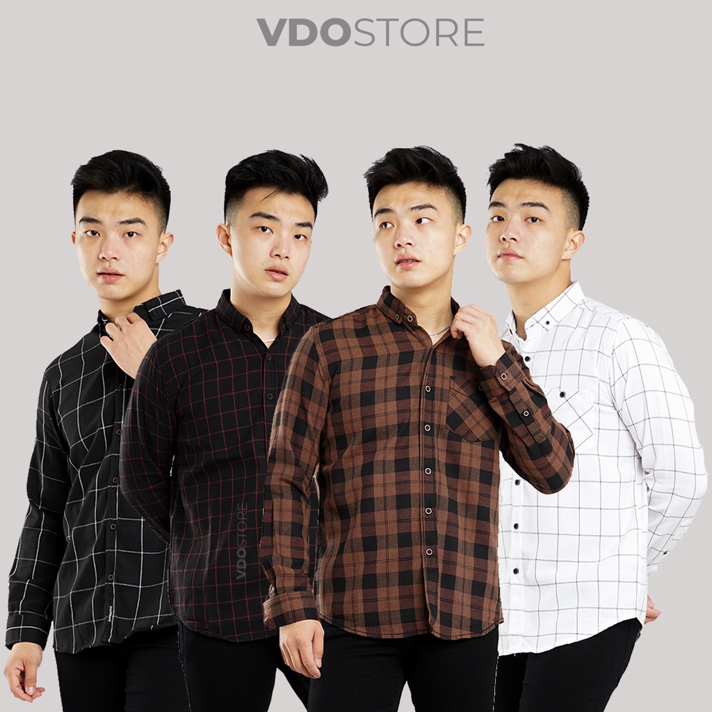 01-15 KEMEJA FLANEL PRIA LENGAN PANJANG - M L XL - DEWASA BAJU FLANNEL VDOSTORE TANGAN PANJANG HITAM NAVY ABU MOTIF KEMEJA COWOK MURAH DEWASA SANTAI TEBAL KUALITAS IMPORT BAJU PANEL FANEL