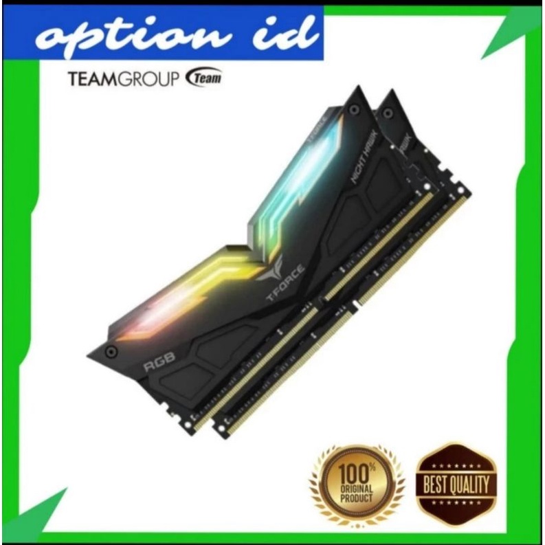 RAM TEAM Night Hawk RGB 16GB | Black 2x8GB DDR4 3200 MHz NightHawk CDC