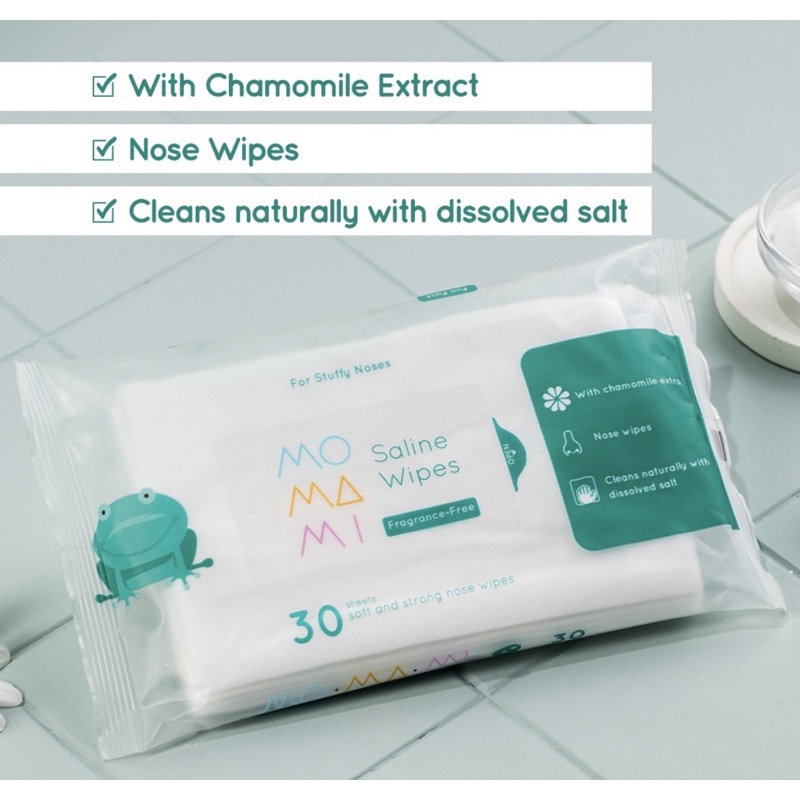 Momami Baby Saline Wipes - Tisu Basah Anti Flu Bayi (30lembar)