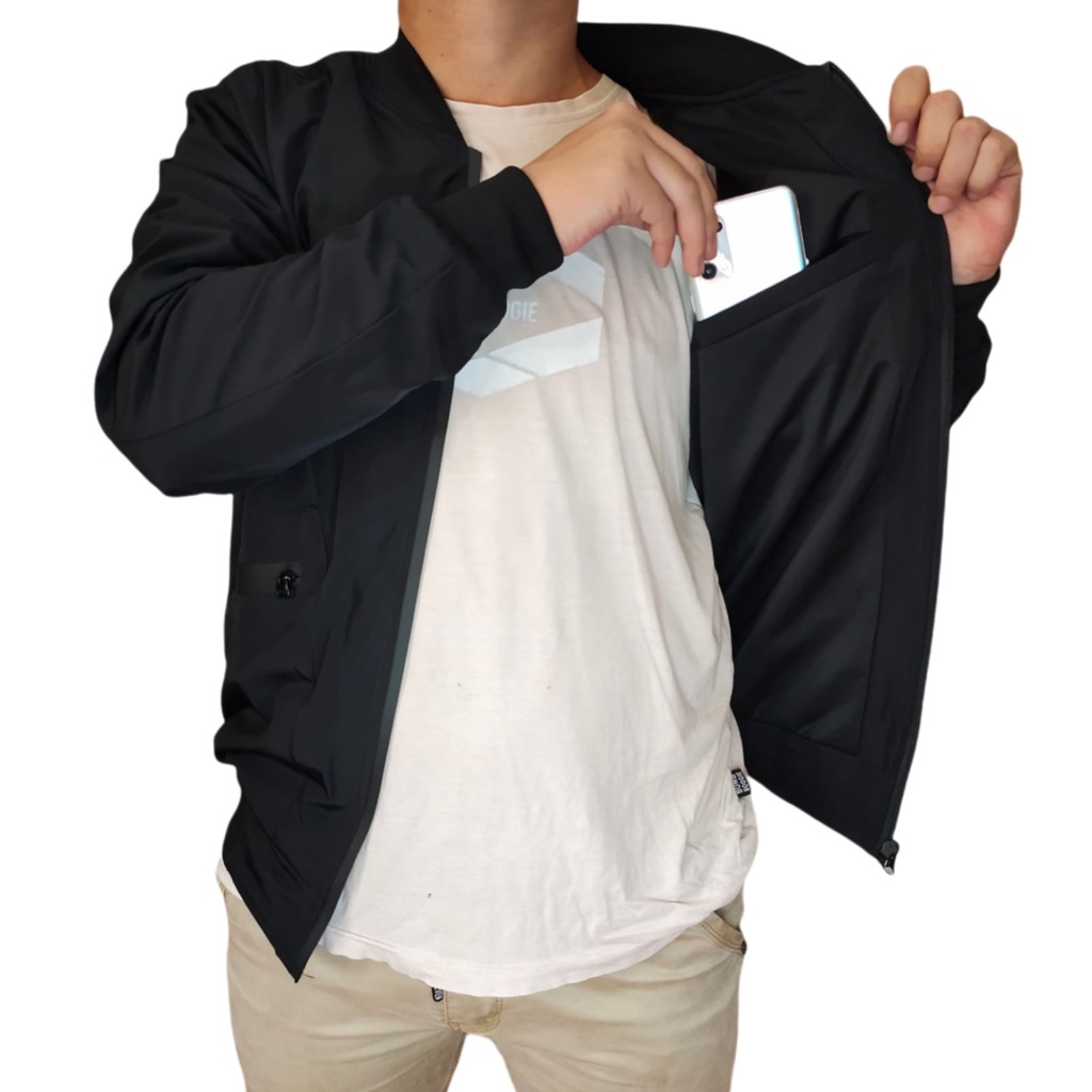 JAKET BOMBER PRIA WITH ZIPPER WATERPROOF