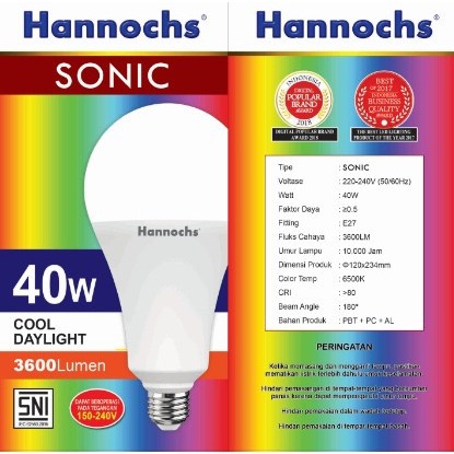 Hannochs Sonic Lampu LED Bulb 40 Watt CDL SNI Garansi Resmi 1 Tahun Original