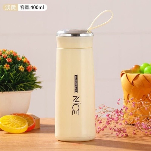 Botol Minum Kaca NICE 400ml Motif Karakter Tumbler Termos Animal Botol Air Minum Bottle Glass