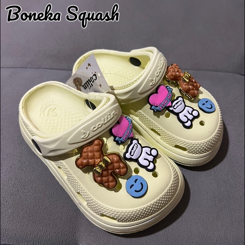 (Size 24-35) SANDAL BAIM WEDGES ANAK MOTIF BONEKA