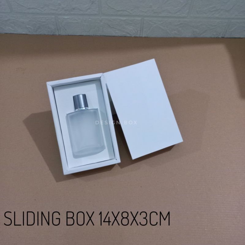 

12PC| BOX PARFUM PUTIH POLOS 14X8X3CM | SLIDING BOX 14X8X3CM