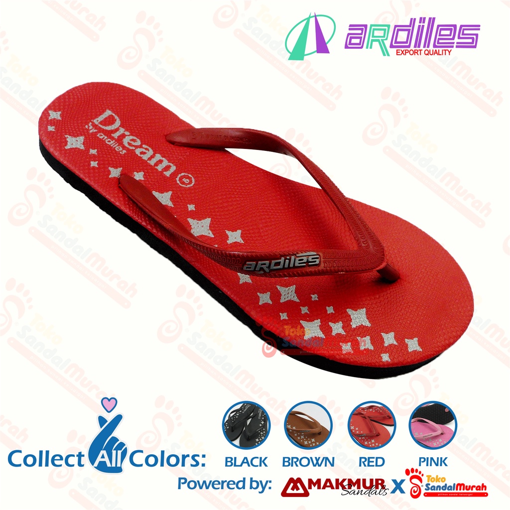 Toko Sendal Murah - Sandal Jepit Perempuan / Sandal Jepit Original Ardiles / Sandal Nyaman Rumahan / Sandal Jepit Motif Bintang [Toko Sendal Murah LDS 10 Ardiles Tiara]