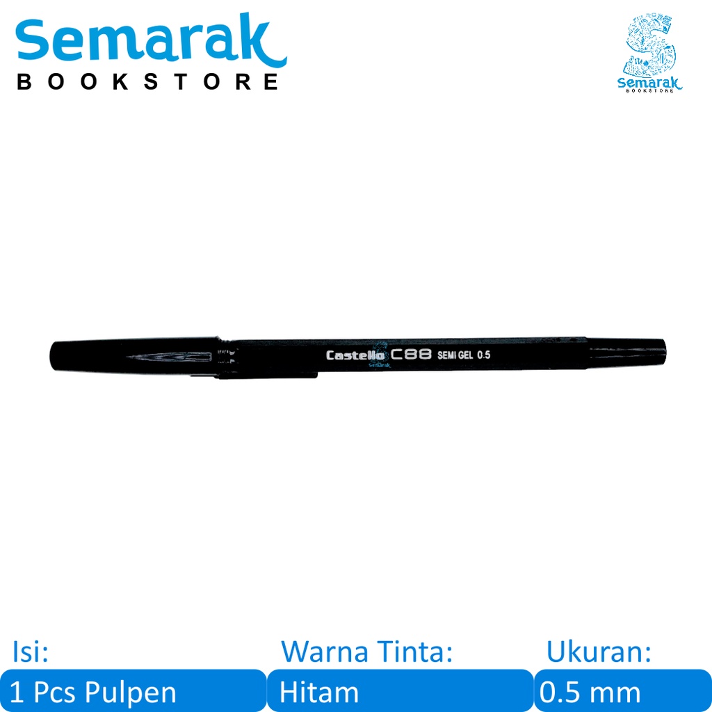 

Standard Castello C88 Pulpen Semi Gel 0.5 - Hitam