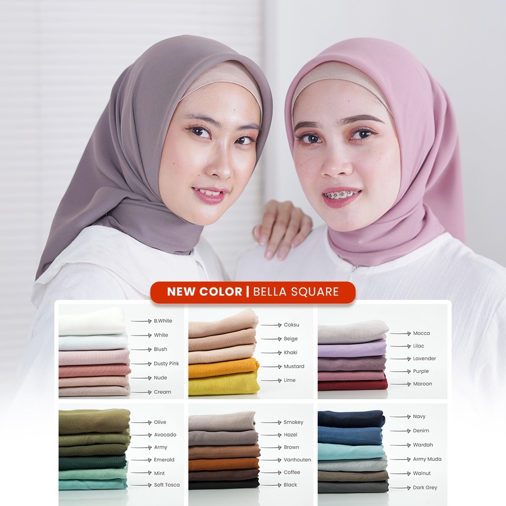 Jual DaraFactory | Bella Square Lengkap 34 WARNA / Hijab Bella Square ...