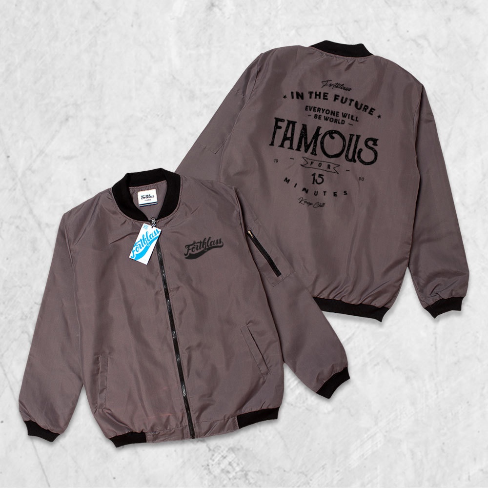 Fortglass Jaket Bomber Gafi Famous Jaket pria Lengan Panjang
