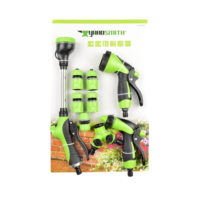 YARDSMITH Set Kepala Dan Sambungan Selang Taman 9pcs/Watering Set Gree