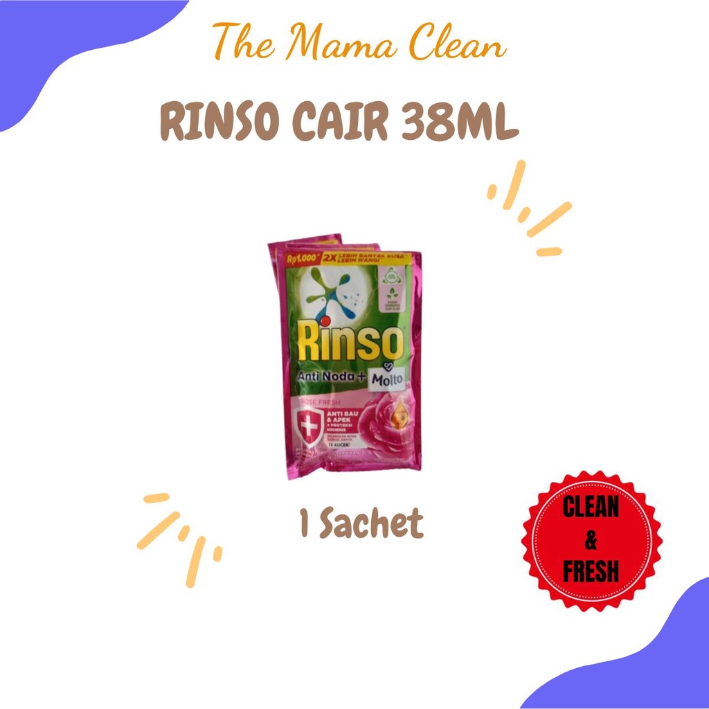 RINSO CAIR ANTI NODA + MOLTO KEMASAN 38 ML 1 SACHET