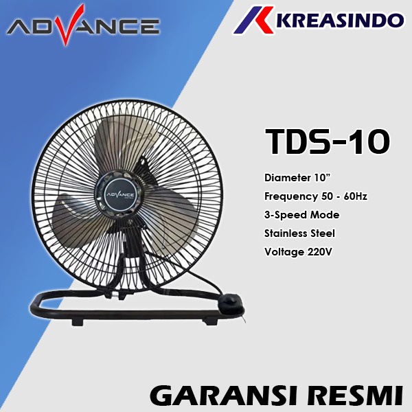 ADVANCE TDS-10 / TDS10 Kipas Angin Meja Dinding 10 inch Resmi