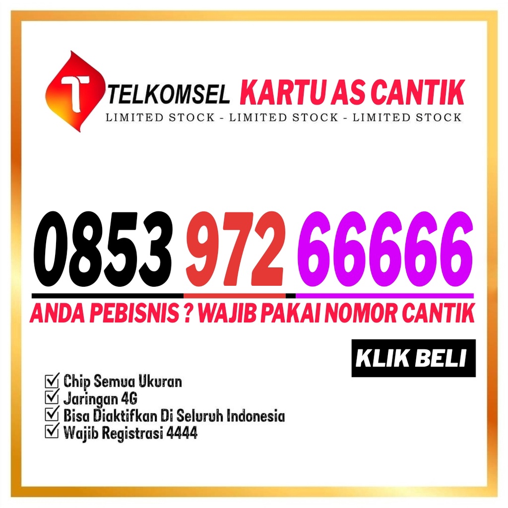 Nomor Cantik telkomsel kartu As seri panca 66666