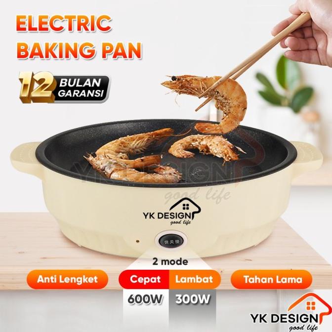 YK DESIGN YK-804 Panci Goreng Elektrik / Panci BBQ / Panci Panggang silahkan di pesan