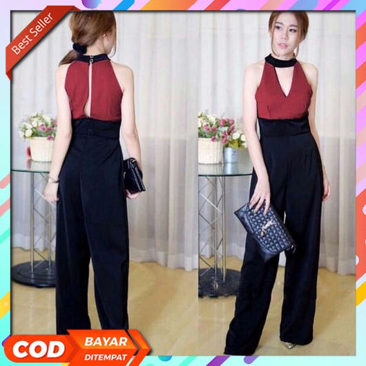 Jumpsuit Wanita Korean Style Pendek Jeans Terbaru 2022 Setelan Cewek Kekinian Bahan Rayonouter Konda