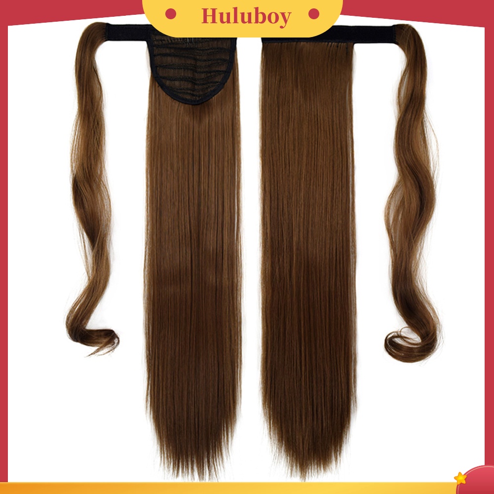 Wig Rambut Extension Ponytail Lurus Bahan Serat Sintetis Ukuran 24 inch