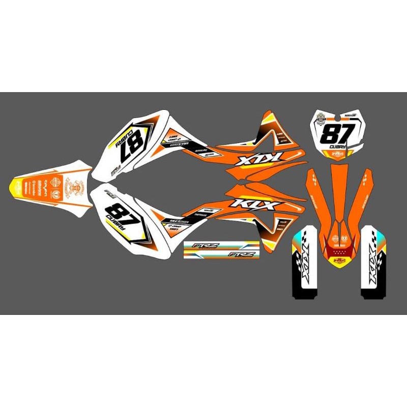Decal KLX Gordon Orange putih