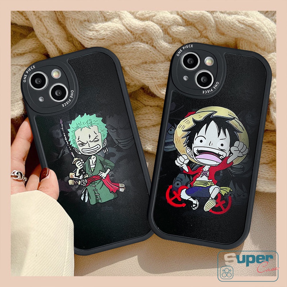Case Kartun One Piece Kompatibel Untuk IPhone 6s 8 6 7 Plus 11 Pro MAX XR 14 13 12 Pro Max14 Plus X XS MAX Se2020 Luffy Zoro Lucu Shockproof Soft Tpu Phone Cover