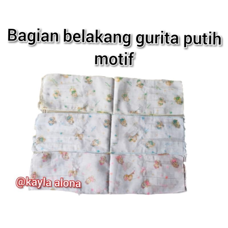 ( GRT 048 )GURITA BAYI PUTIH MOTIF