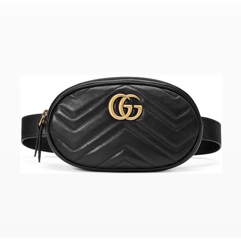 Tas Branded Gucci marmont metalasse Belt Bag Black New Authentic