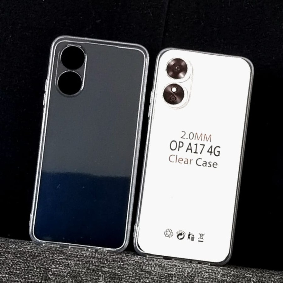 OPPO A17 A17K A77S A57 4G A54 A74 4G A74 5G CASE HD BENING 2mm SOFTCASE SILIKON KARET CLEAR TRANSPARAN CASING PROTECT CAMERA COVER PELINDUNG KAMERA SOFT