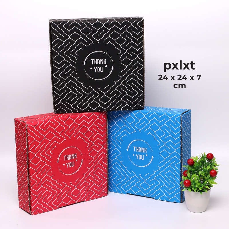 

Kardus Corrugated 24x24x7 CM | Kotak Hampers | Die Cut | Kotak Karton | Box Packing Souvenir Pizza