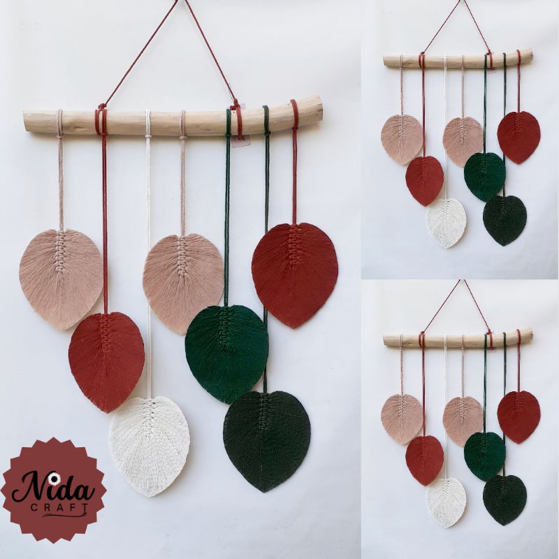 Dekoras Dinding Macrame Daun / Hiasan Dinding Macrame Daun