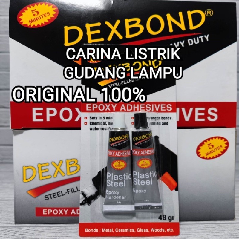 

lem plastic steel DEXBOND 5 menit 48g produk dextone lem campur ORI