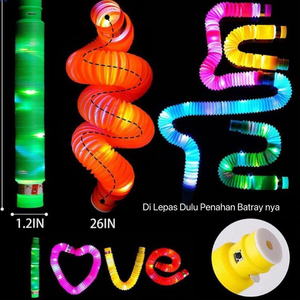 Diskon Dasyat Mainan Viral CEV Light Up Pop Tubes Pop Pipes Mainan Lampu Stick Pipa Selang Fidget Toy