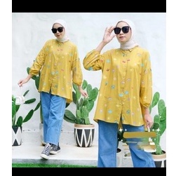 Tq88indonesia Fashion Kemeja Jumbo Wanita Terbaru /  Kyomi Ovesize Shirt / Hem / Kem Lengan Panjang Cewek / Busana Casual / Ootd Kasual