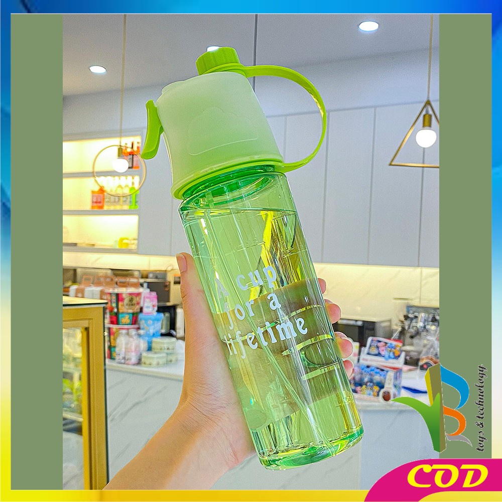 RB-C730 Botol Minum Semprot 600ML Tumbler Minum Sport Spray Water Bottle Portable Botol Air Minum Sedotan Sprai