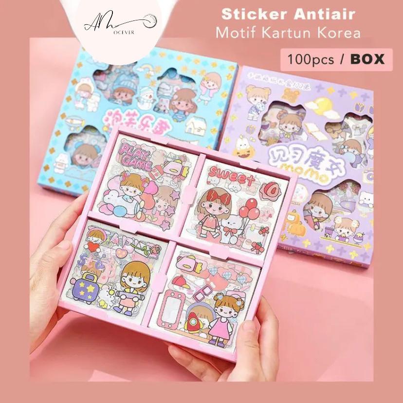 

Stiker Motif Momo Kartun Korea Lucu Anti Air Dekorasi Handbook Scrapbook DIY isi 100 Lembar