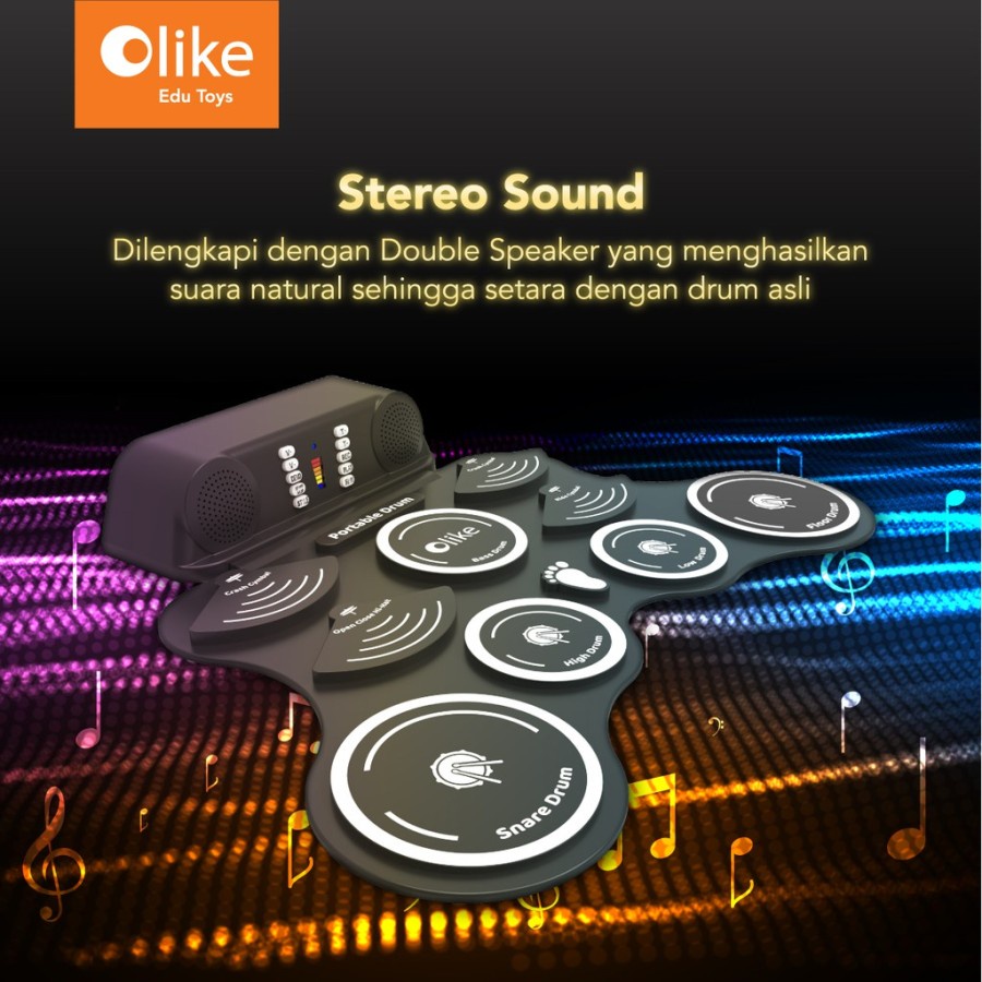 Olike Portable Drum Elektrik / Electronic Drum - Garansi Resmi