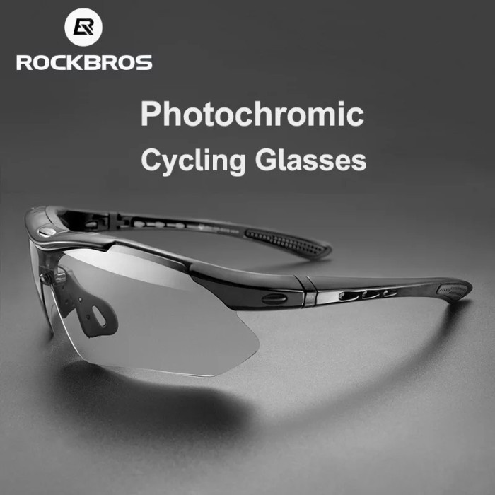 Kacamata Olahraga Rockbros 10140 Kacamata Sepeda Photochromic Myopia Frame Anti Uv