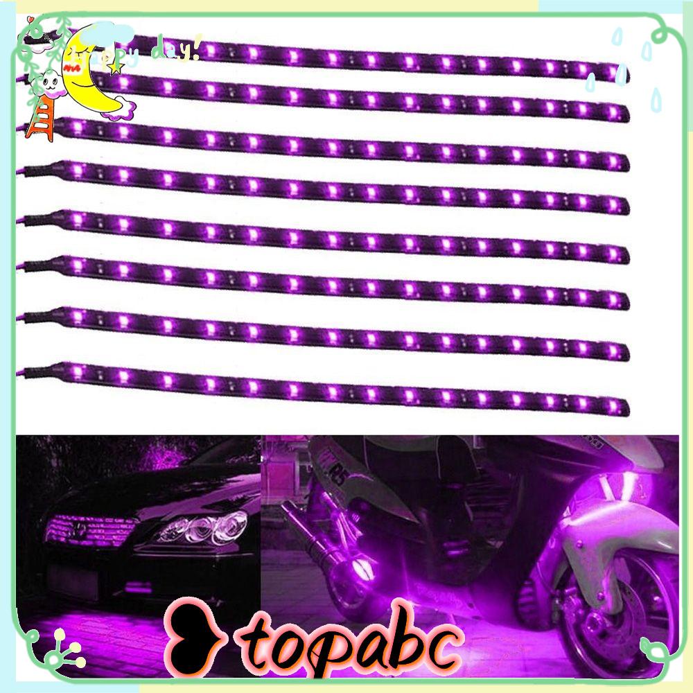 Top 8pcs Strip Lampu LED Mobil Ungu Kendaraan Panas Baru Fleksibel Tahan Air