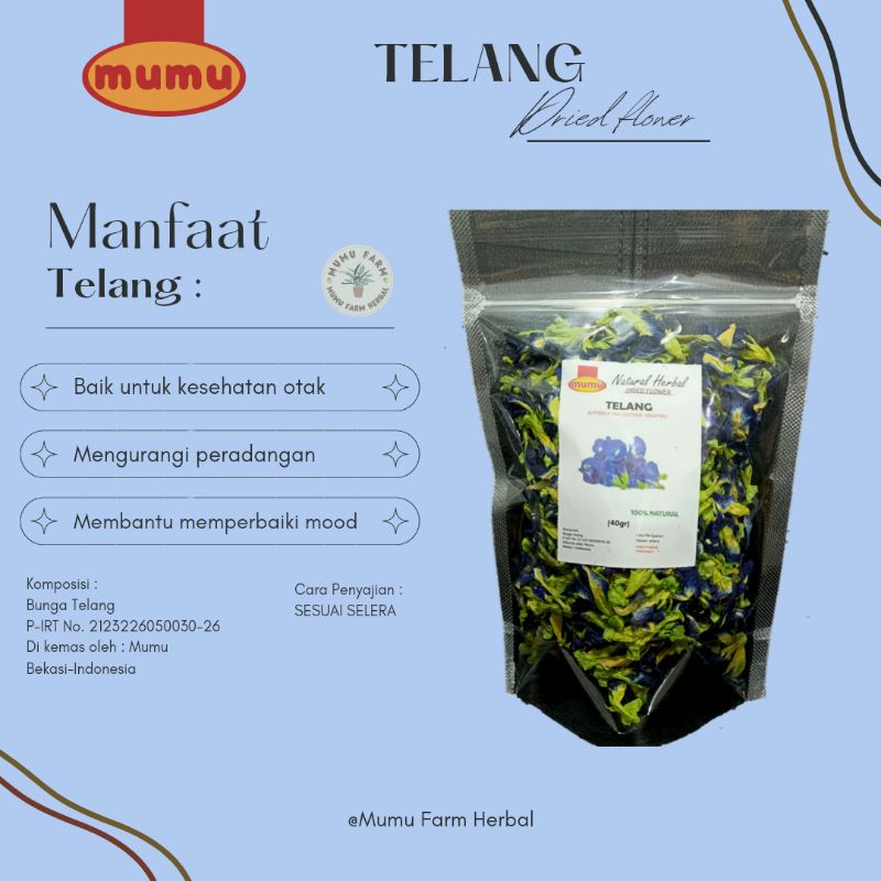 

Butterfly Pea Kering Premium 40gram