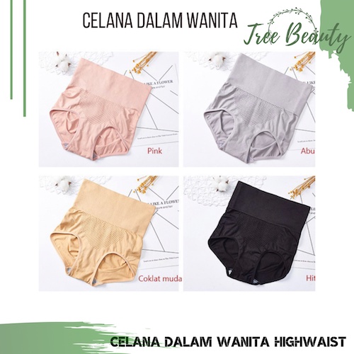 Celana Dalam Highwaist Wanita / Celana Dalam Briefs Elastis Seamless / Under Wear Mid Waist / Celana Korset High Waist