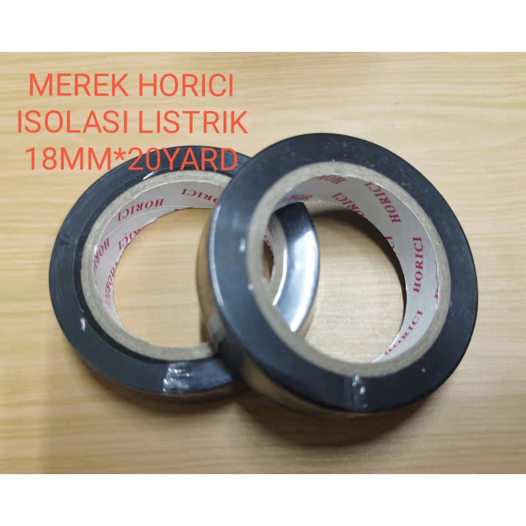 18*20Y Isolasi Listrik pvc hitam Tahan panas HOKI TAPE / Isolasi Instalasi Listrik Hitam 20 Yard