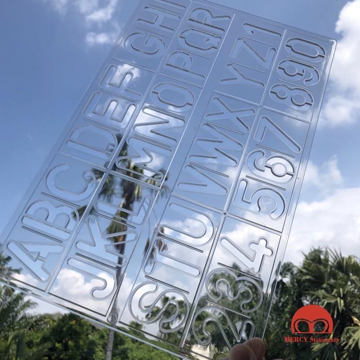 

(V-34✪) Penggaris Huruf & Angka Templates - Penggaris Sablon ABC - Lettering Stencil set - Penggaris Mall Mal Mercy Stationary super keren